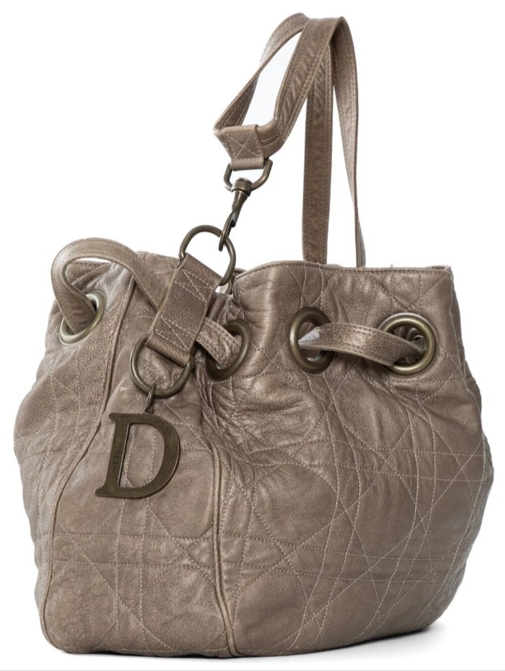 Christian DIOR Cannage Metallic Handbag